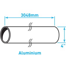 Air Intake Aluminized Steel Tube, Straight - 4" x 120"